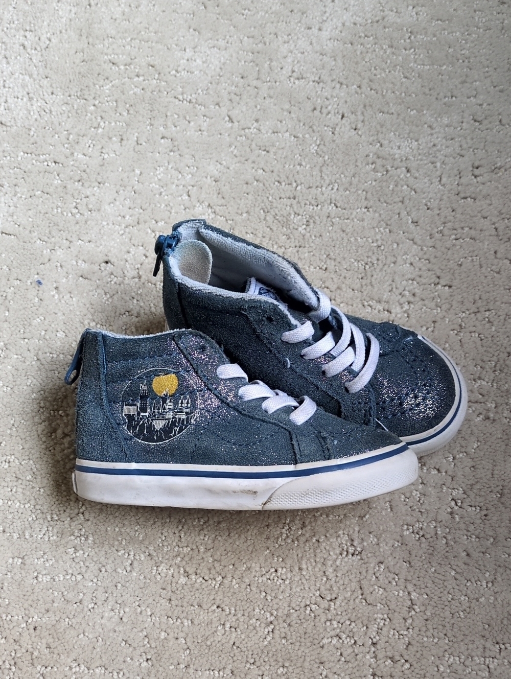 Harry Potter Hogwarts Castle Vans Toddler High-Top Blue Sneakers